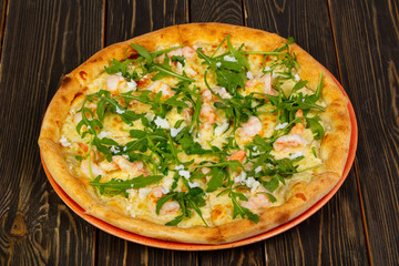 Pizza with prawn
