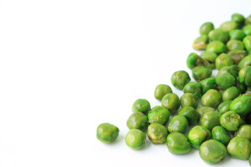 green peas isolated on white background