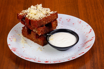 Roasted bread with garlic