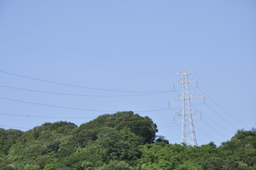 緑と青空と鉄塔