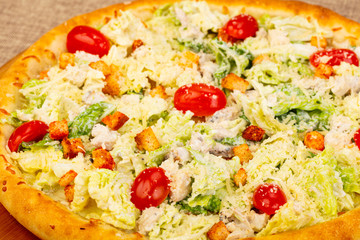 Pizza with chicken