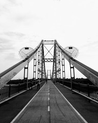 A footbridge- is a bridge designed solely for pedestrians. The pedestrian bridge in Kyiv is the only pedestrian bridge across the Dnieper with a length of 430 m, connecting the center of the capital a