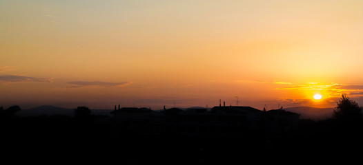 The Sunset Sky Above The City