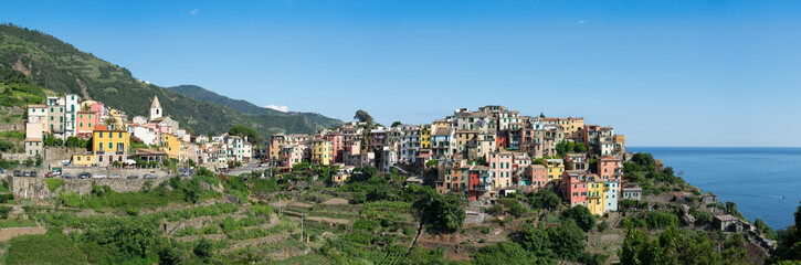 Corniglia Cinque Terre skyline panorama banner 