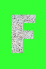 Fonts and Alphabet From Drygrass or Hay Isolate on Green. F.