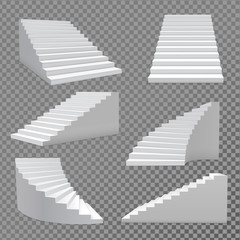 Stairs vector set. 