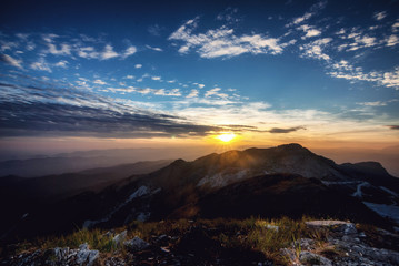 View on the sea from the Apuan mountains