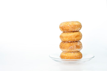 donut sugar on white background