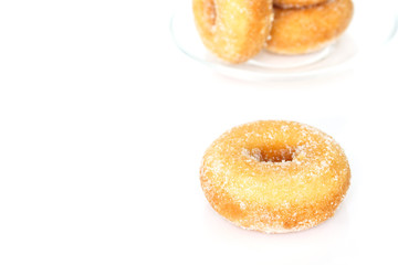 donut sugar on white background