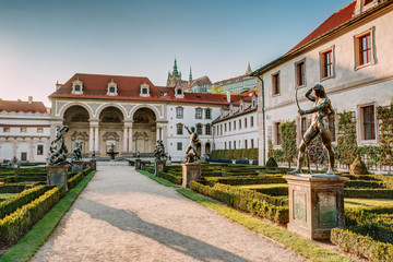 Prague, Czech Republic. Wallenstein Palace Currently The Home Of The Czech Senate In Prague.