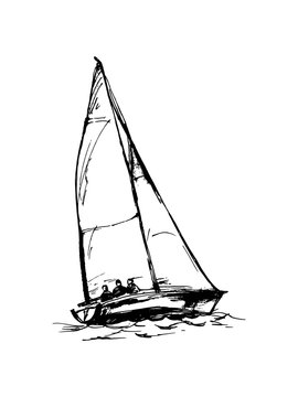 drawing of a yacht.