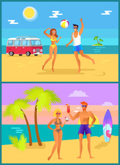Summer Collection Activities Vector Illustration