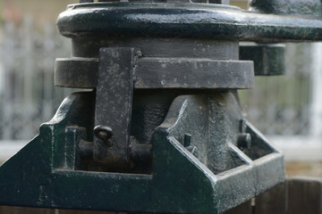 press for wine top of a simple mechanism crushes berries makes juice