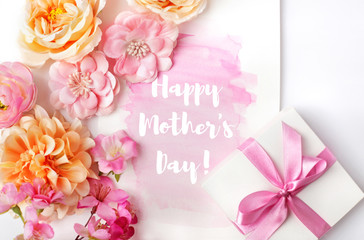 mothers day greeting card with flowers