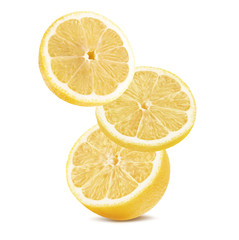 lemon with slices isolated on a white background