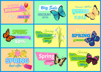 Spring Discount New Offer Vector Illustration