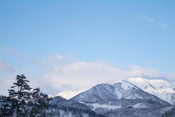 Fototapeta na wymiar Snowscape aruond Shirakawa go