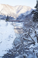 Snowscape of Sho river