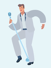 Male singer with microphone