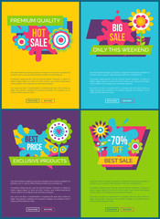 Naklejka premium Online Sale Web Banners Vector Illustrations Set