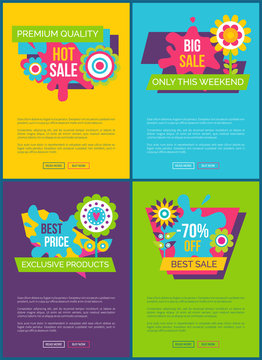 Online Sale Web Banners Vector Illustrations Set