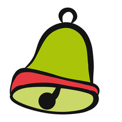 A green bell, a toy for a Christmas tree or music