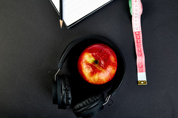 Black Headphones and apple