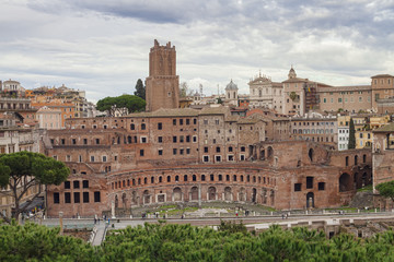 Fototapeta premium Ruins of the Trajan's Forum (Foro di Traiano) in Rome, Italy