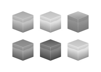 Isometric 3D cube textures vector set for computer games