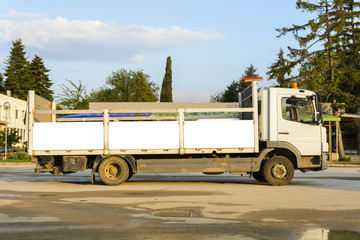 delivery truck with blank space for you advertising.