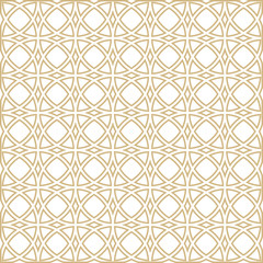 Vector ornamental seamless pattern. Gold background and wallpaper in Arabic style. Vector illustration for your design. 