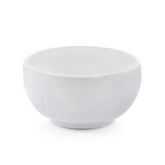 empty white bowl on white background