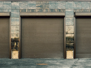 Automatic lift gates to garage car parking in new modern building