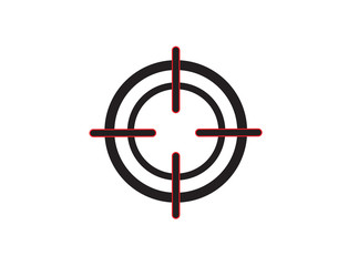 Target icon, sight sniper symbol isolated on a gray background, Crosshair and aim vector illustration stylish for web design 