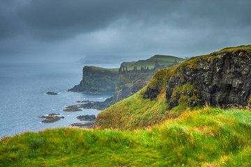 Dunluce Castle ruins on Causeway Coast, Antrim, Northern Ireland