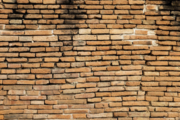 Old brick wall background, outdoor day light, construction concept