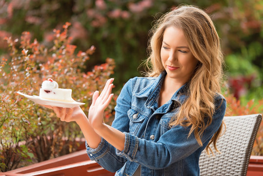 Beautiful Woman Stop The Eating