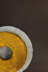 Top view of the Brazilian traditional carrot cake
