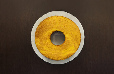 Top view of the Brazilian traditional carrot cake