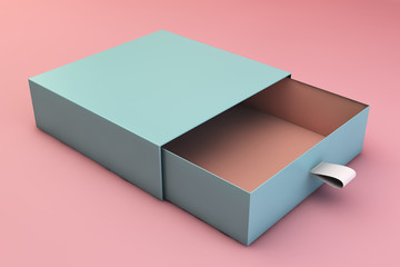 blue box on pink background