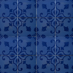 Collection of blue patterns tiles