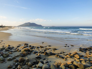 Fototapeta na wymiar A view of Santinho beach from the south shore - Florianopolis, Brazil