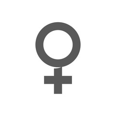 Female symbol icon in grayscale. Vector illustration.