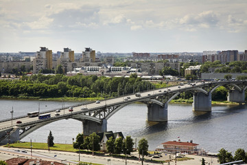 Fototapeta na wymiar Kanavinsky Bridge in Nizhny Novgorod. Russia