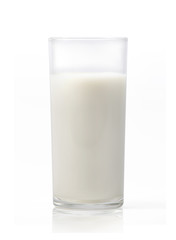 Glass of milk isolated on white