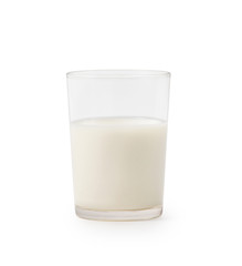 Glass of milk isolated on white