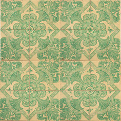 Collection of green patterns tiles