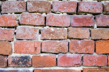 Obraz premium Red brick old rusty wall