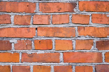Red brick old rusty wall