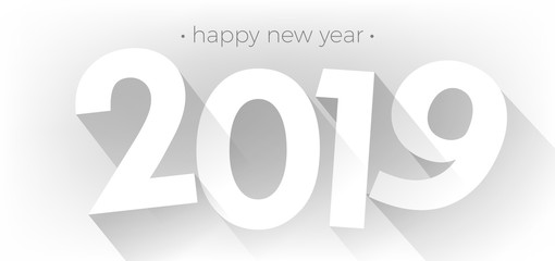 happy new year 2019 weiß 3D